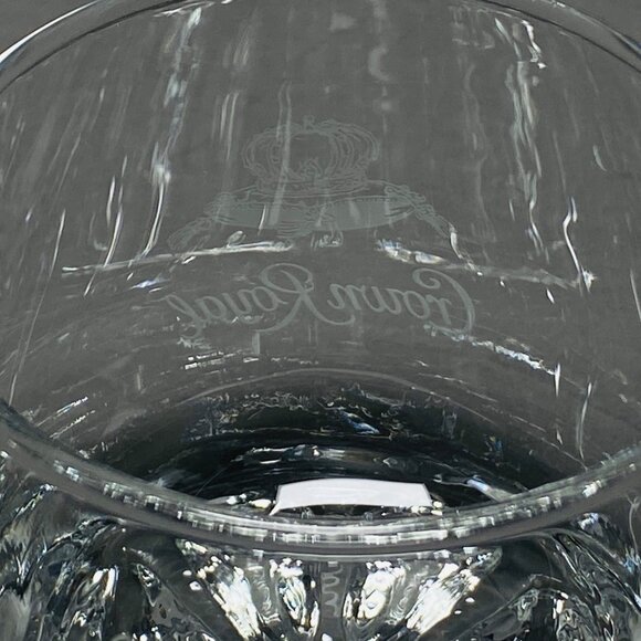 Crown Royal Whiskey Glass 10 Oz Low Ball Rock Glass 8 Point Bottom Italy - Picture 7 of 12
